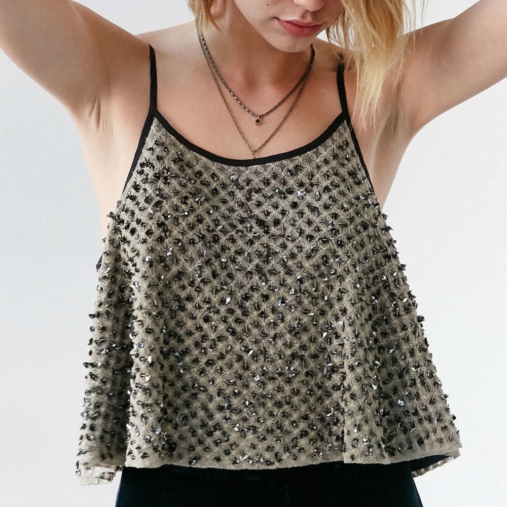 UO ecote beaded cami crop top